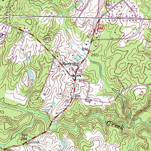 Topographic Map of Rock Hill Church, VA