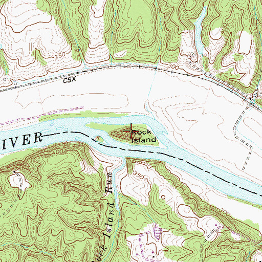 Topographic Map of Rock Island, VA