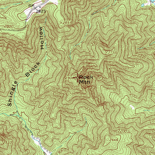 Topographic Map of Rock Mountain, VA