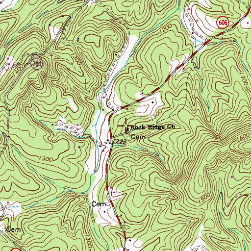 Topographic Map of Rock Ridge Church, VA