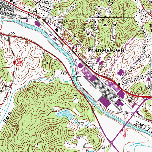 Topographic Map of Rock Run, VA