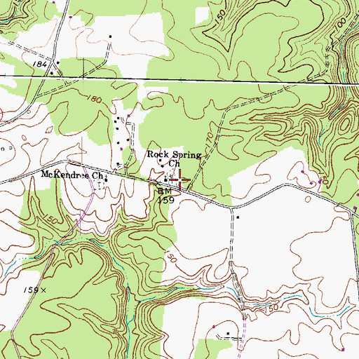 Topographic Map of Rock Spring Church, VA