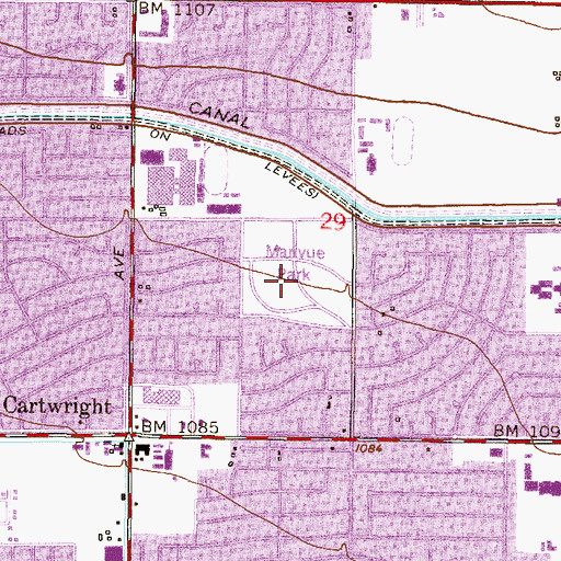 Topographic Map of Marivue Park, AZ