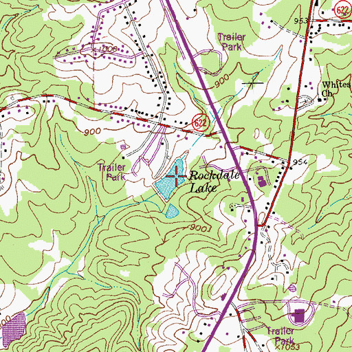 Topographic Map of Rockdale Lake, VA