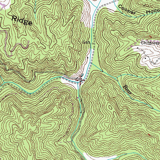 Topographic Map of Rockhouse Branch, VA