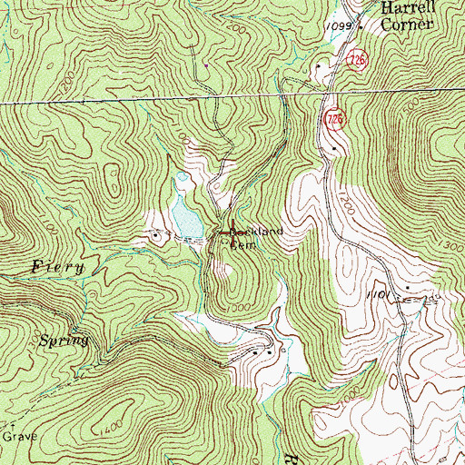 Topographic Map of Rockland Cemetery, VA