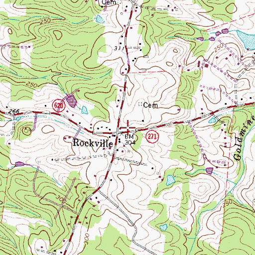 Topographic Map of Rockville, VA
