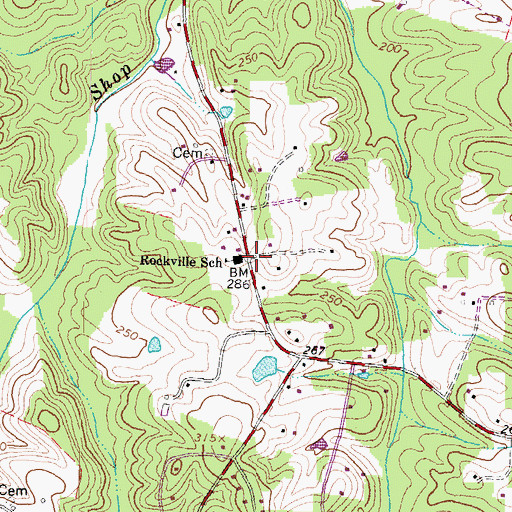 Topographic Map of Rockville School, VA