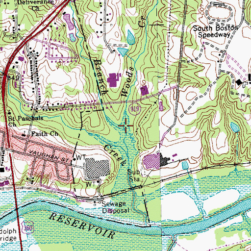 Topographic Map of Rocky Branch, VA