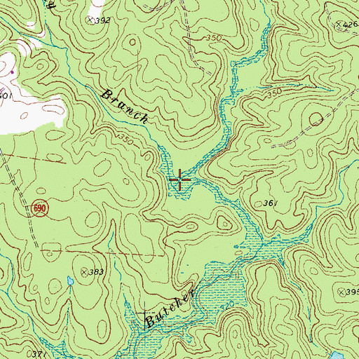Topographic Map of Rocky Branch, VA