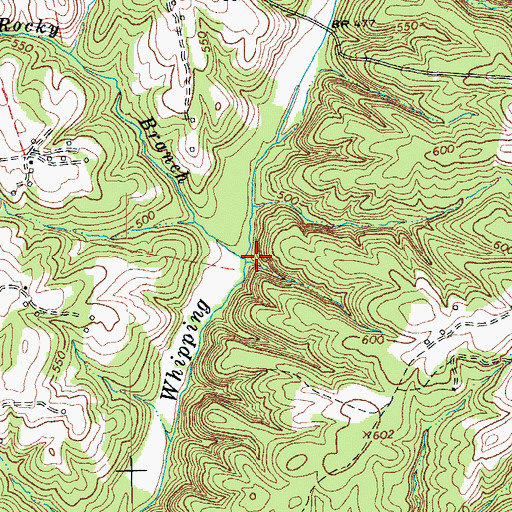 Topographic Map of Rocky Branch, VA