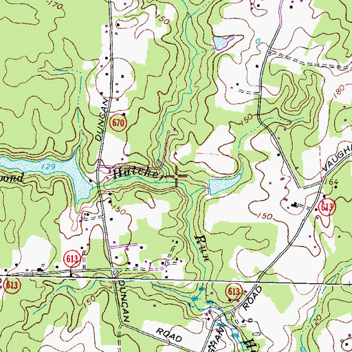 Topographic Map of Rocky Branch, VA
