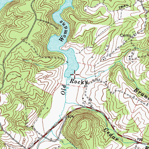 Topographic Map of Rocky Branch, VA