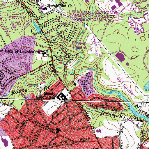 Topographic Map of Rocky Branch, VA