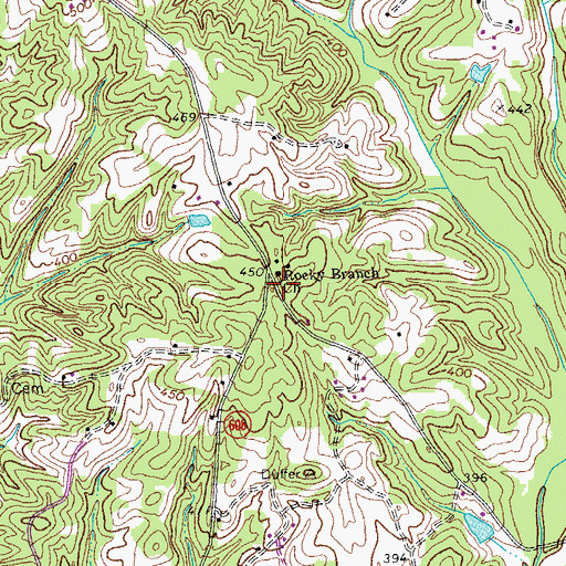 Topographic Map of Rocky Branch Church, VA