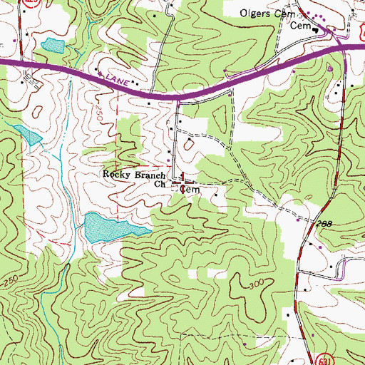 Topographic Map of Rocky Branch Church, VA