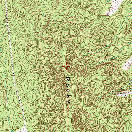 Topographic Map of Rocky Mountain, VA