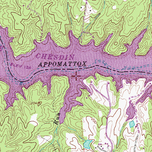 Topographic Map of Rocky Run, VA