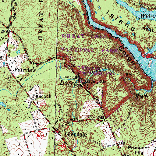 Topographic Map of Rocky Run, VA