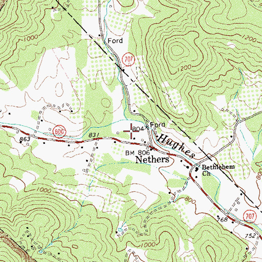 Topographic Map of Rocky Run, VA