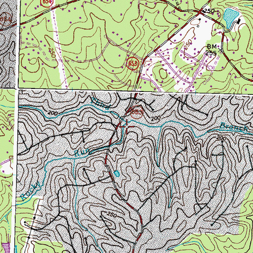 Topographic Map of Rocky Run, VA