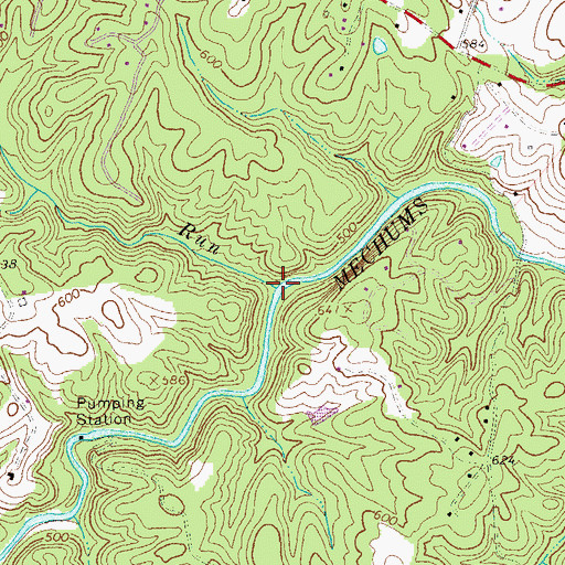 Topographic Map of Rocky Run, VA