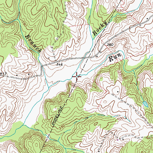 Topographic Map of Rocky Run, VA