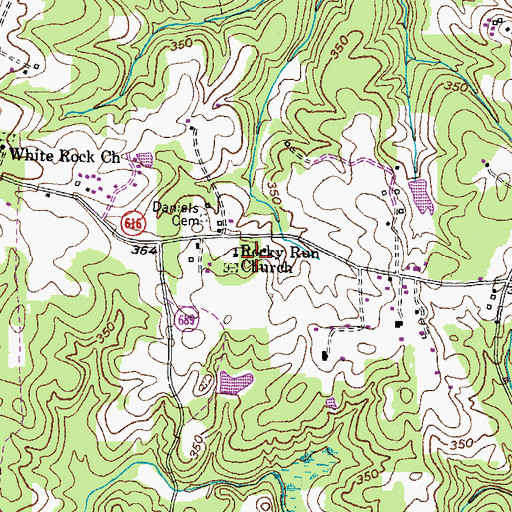 Topographic Map of Rocky Run Church, VA