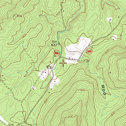 Topographic Map of Rod Hollow, VA