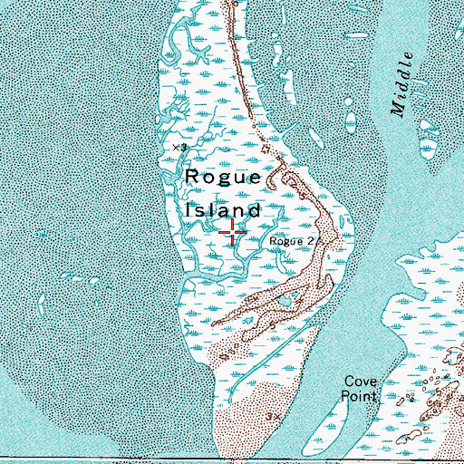 Topographic Map of Rogue Island, VA