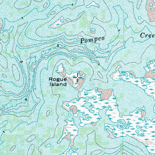 Topographic Map of Rogue Island, VA