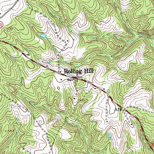 Topographic Map of Rolling Hill, VA