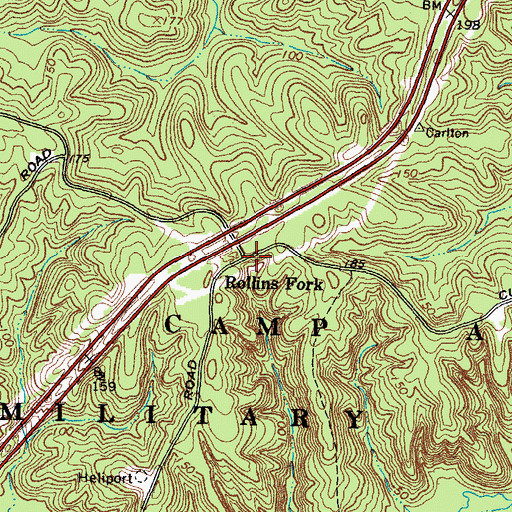 Topographic Map of Rollins Fork, VA