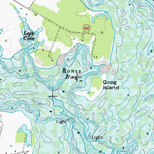 Topographic Map of Rones Bay, VA
