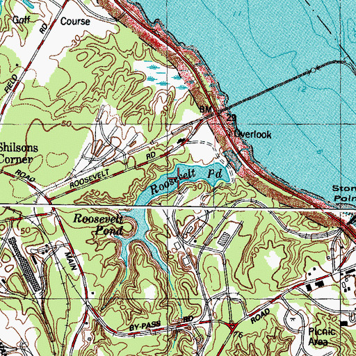 Topographic Map of Roosevelt Pond, VA