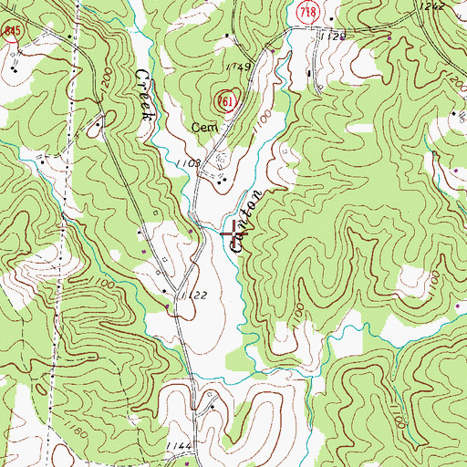 Topographic Map of Root Mill Creek, VA