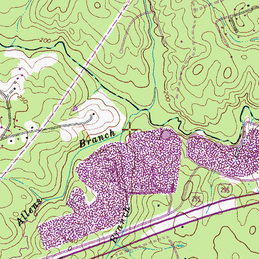 Topographic Map of Rooty Branch, VA