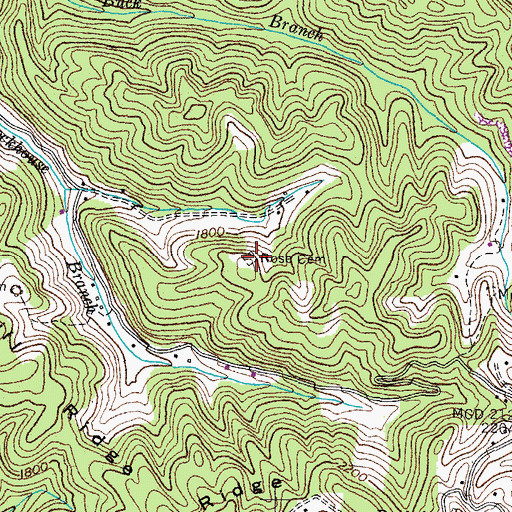 Topographic Map of Rose Cemetery, VA