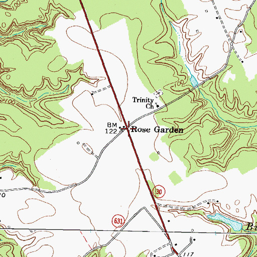 Topographic Map of Rose Garden, VA