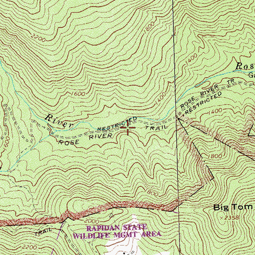 Topographic Map of Rose River Trail, VA
