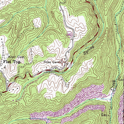 Topographic Map of Rose Cemetery, VA