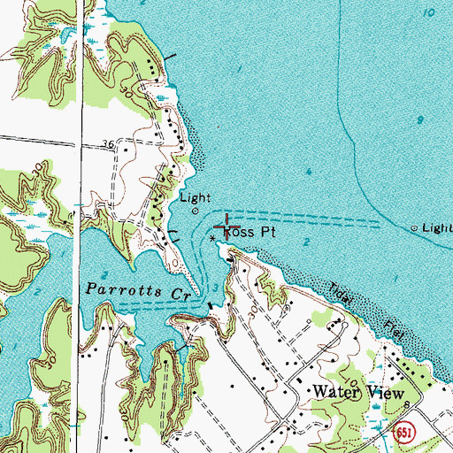 Topographic Map of Ross Point, VA