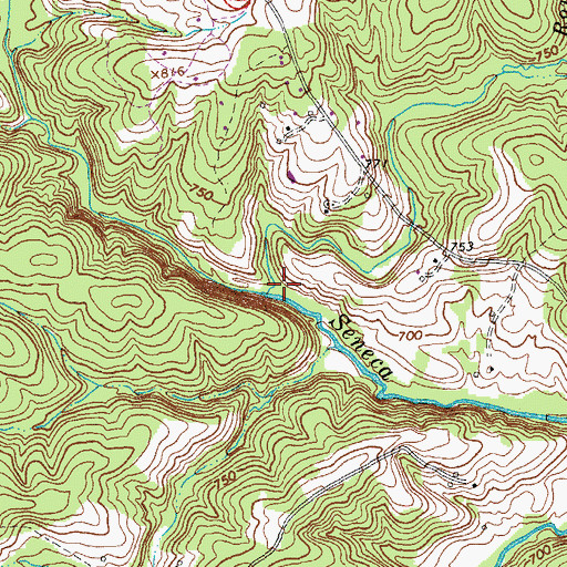 Topographic Map of Rough Creek, VA