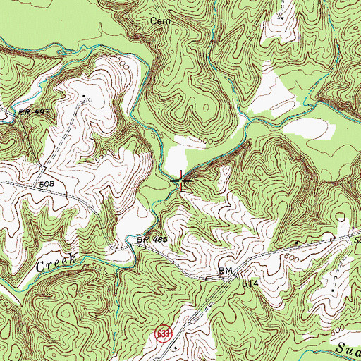 Topographic Map of Rough Creek, VA
