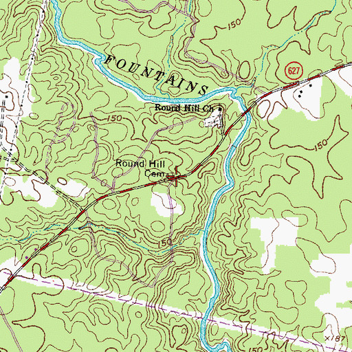Topographic Map of Round Hill Cemetery, VA
