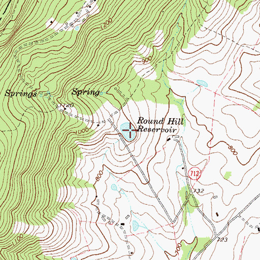 Topographic Map of Round Hill Reservoir, VA