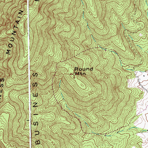Topographic Map of Round Mountain, VA