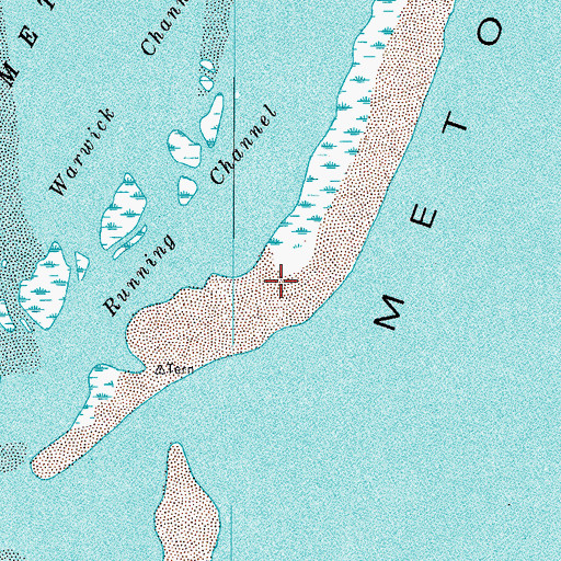 Topographic Map of Round Rock Channel, VA