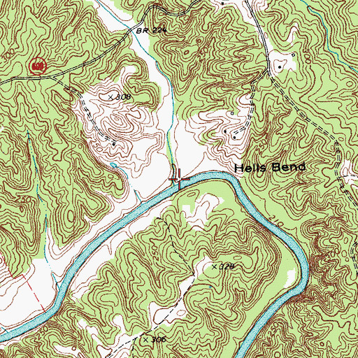 Topographic Map of Roundabout Creek, VA