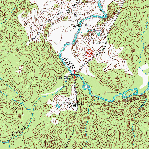 Topographic Map of Roundabout Creek, VA